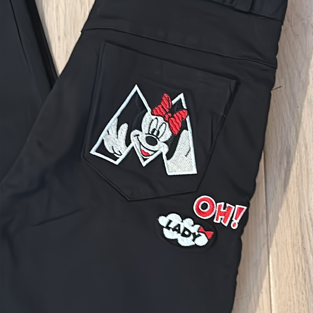 Made in Korea Minnie Mouse Embroidered Black pants jeans!!! Soooooo cool